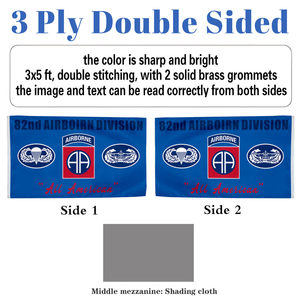 82nd Airborne Division Blue flag 3x5ft banner man cave