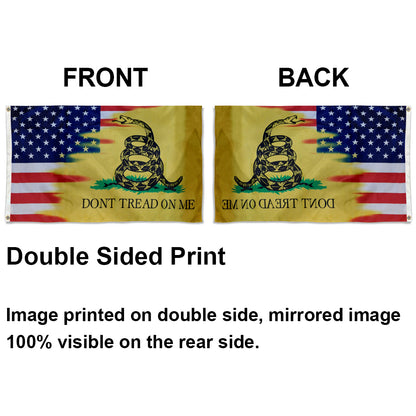 USA America Gadsden Don't Tread On Me Combo flag 3x5ft banner man cave