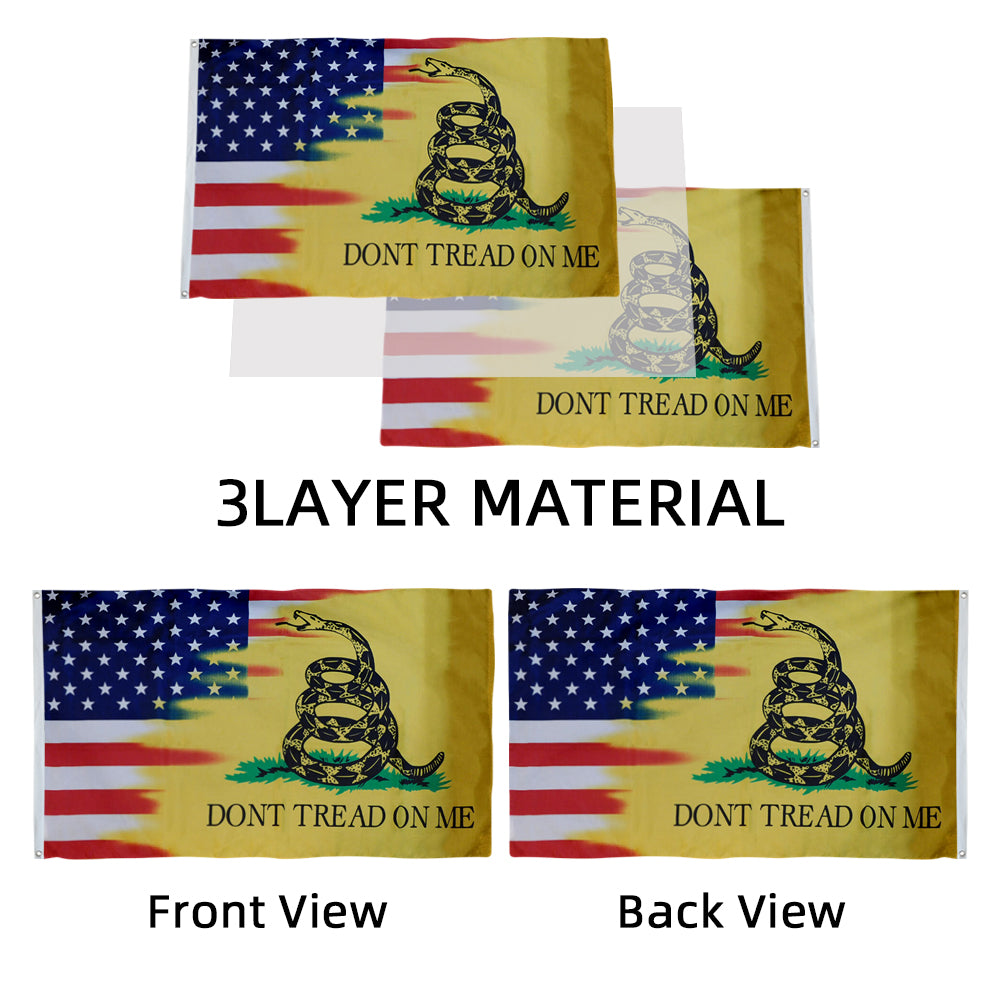 USA America Gadsden Don't Tread On Me Combo flag 3x5ft banner man cave