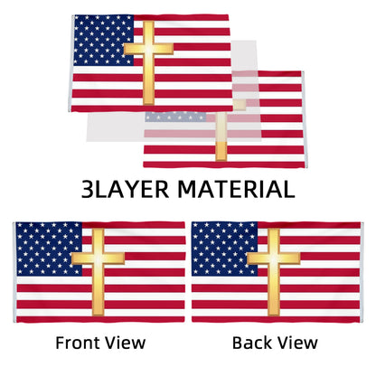 USA Christian Cross Jesus Christ flag 3x5ft banner man cave