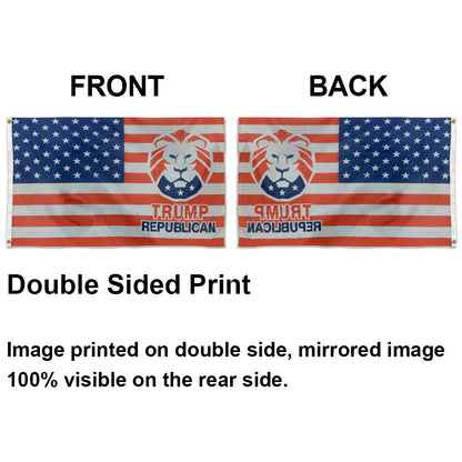 USA flag With Trump Lion Patriot Party Republican flags 3x5ft banner man cave