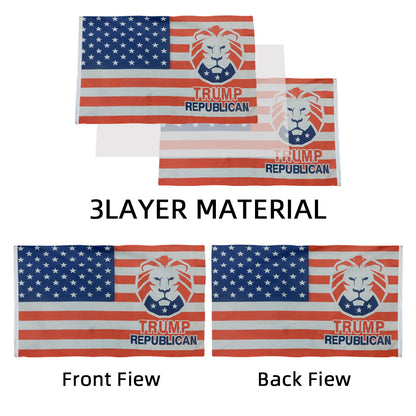 USA flag With Trump Lion Patriot Party Republican flags 3x5ft banner man cave