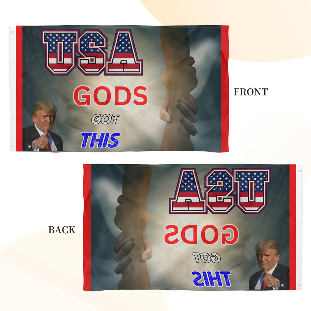 USA Gods Got This flag Trump MAGA trust God to save America flags 3x5ft banner man cave