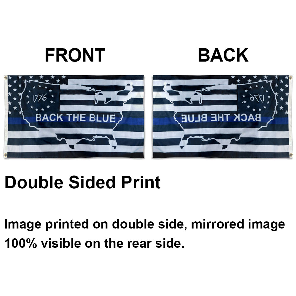 USA Thin Blue Line Betsy Ross 1776 Back The Blue flag 3x5ft banner man cave