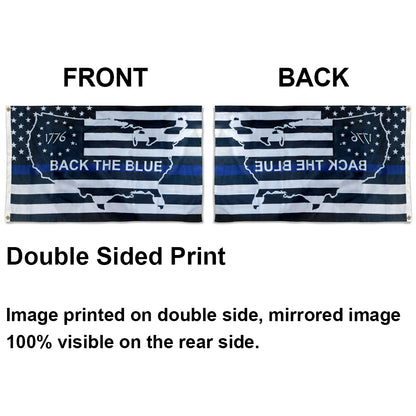 USA Thin Blue Line Betsy Ross 1776 Back The Blue flag 3x5ft banner man cave