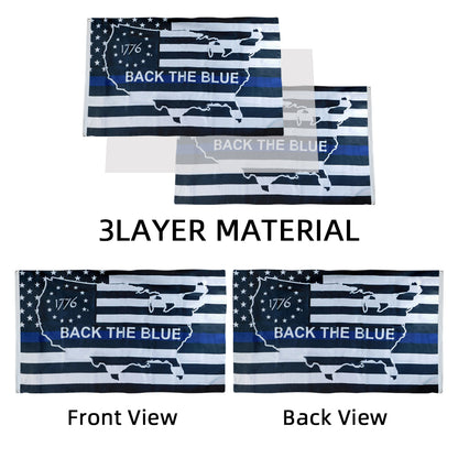 USA Thin Blue Line Betsy Ross 1776 Back The Blue flag 3x5ft banner man cave