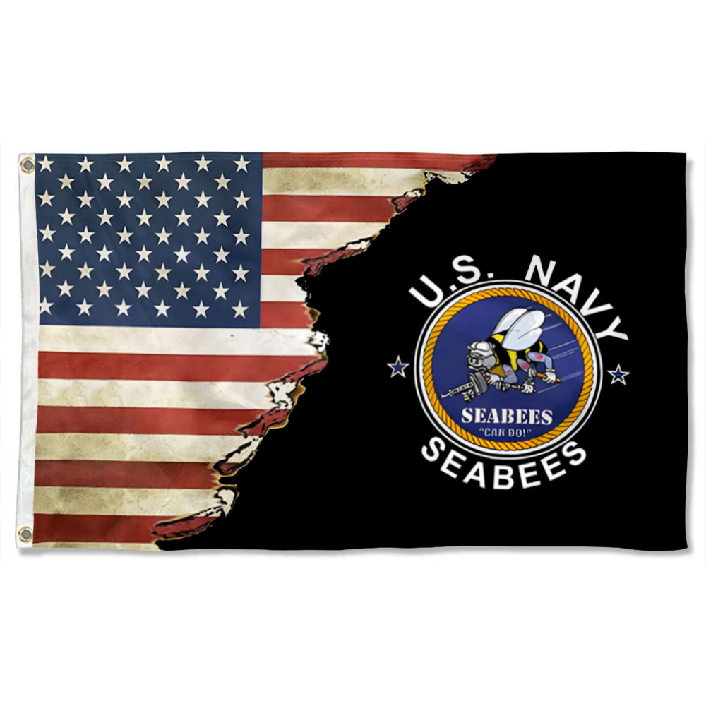 U.S. Navy Seabees flag 3x5ft banner man cave