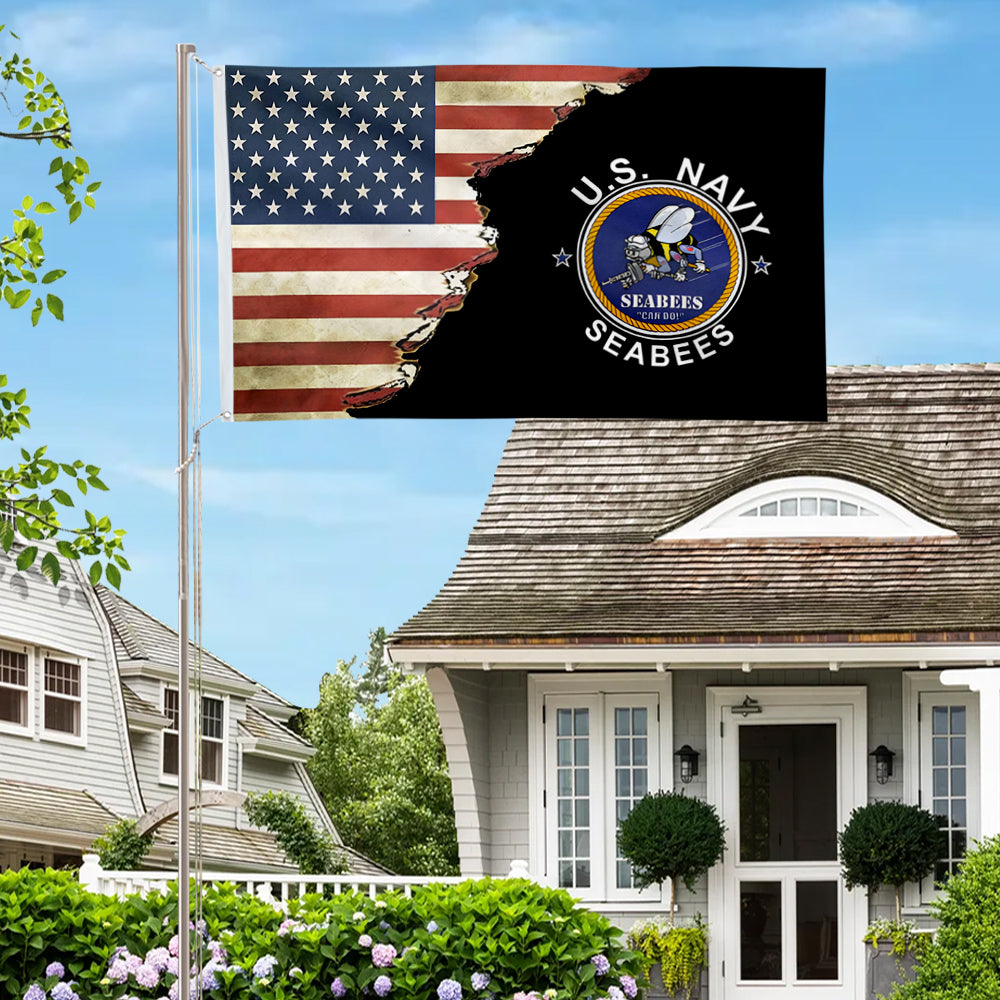 U.S. Navy Seabees flag 3x5ft banner man cave