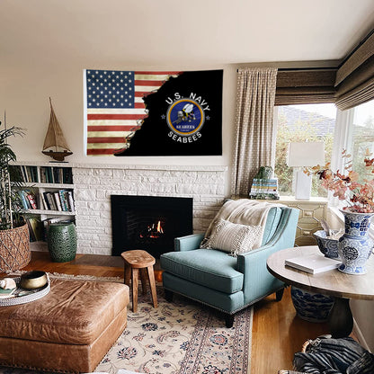 U.S. Navy Seabees flag 3x5ft banner man cave