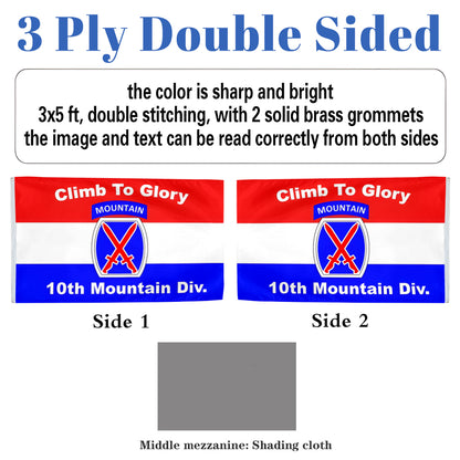 10th Mountain Division flag 3x5ft banner man cave