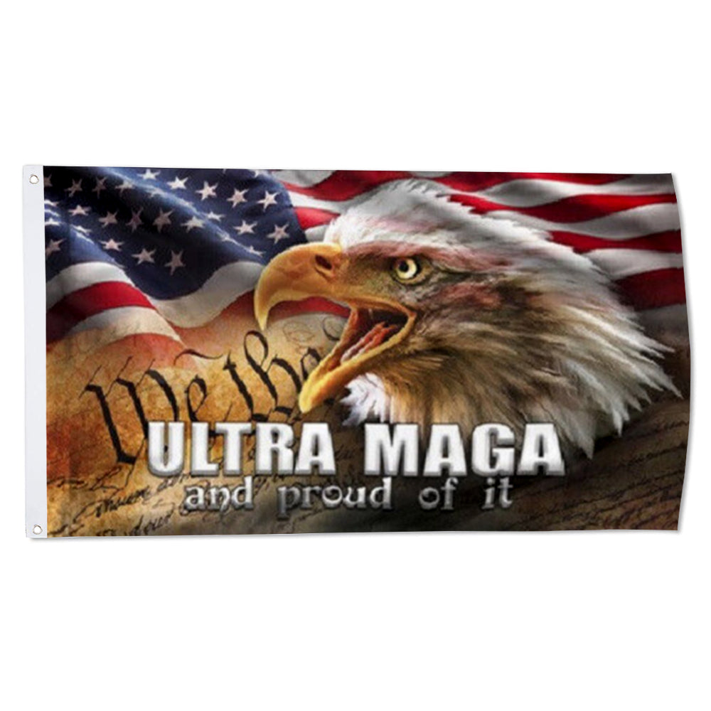 Ultra Maga and Proud of It We The People Eagle flag 3x5ft banner man cave