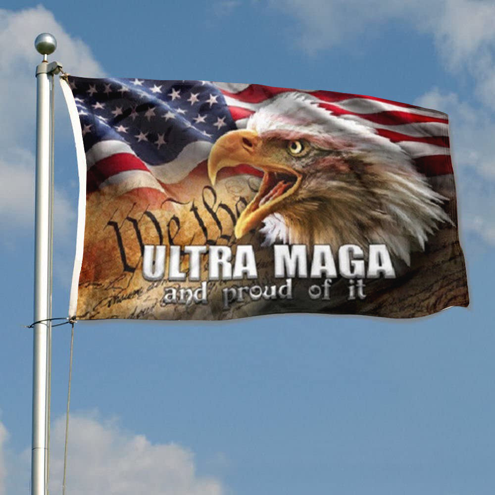Ultra Maga and Proud of It We The People Eagle flag 3x5ft banner man cave