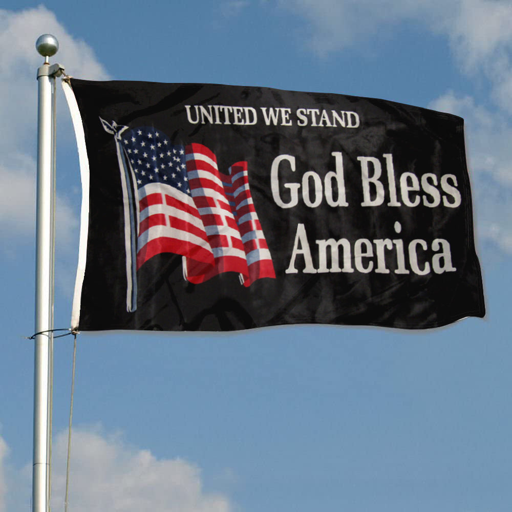 United We Stand God Bless America flag 3x5ft banner man cave