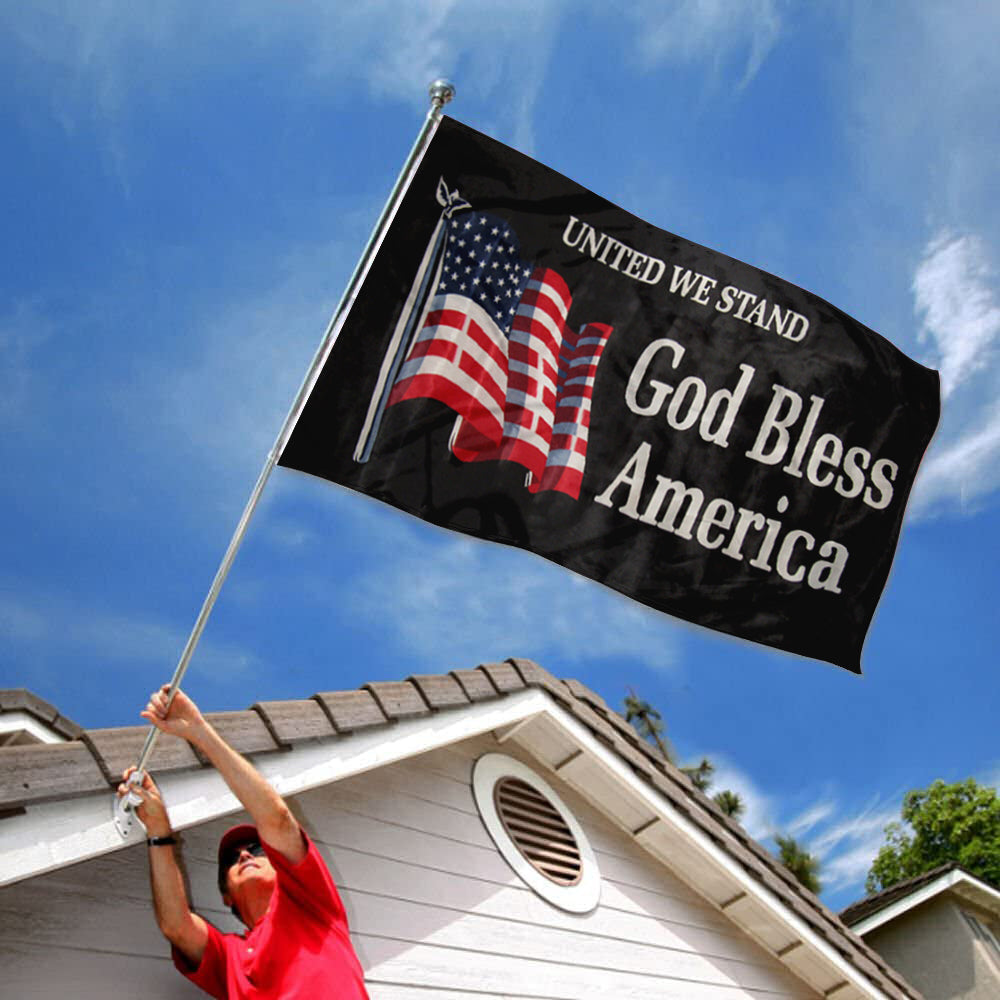 United We Stand God Bless America flag 3x5ft banner man cave