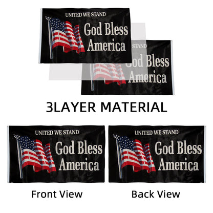 United We Stand God Bless America flag 3x5ft banner man cave