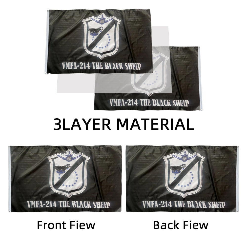 VFMA-214 , The Black Sheep flag 3x5ft banner man cave