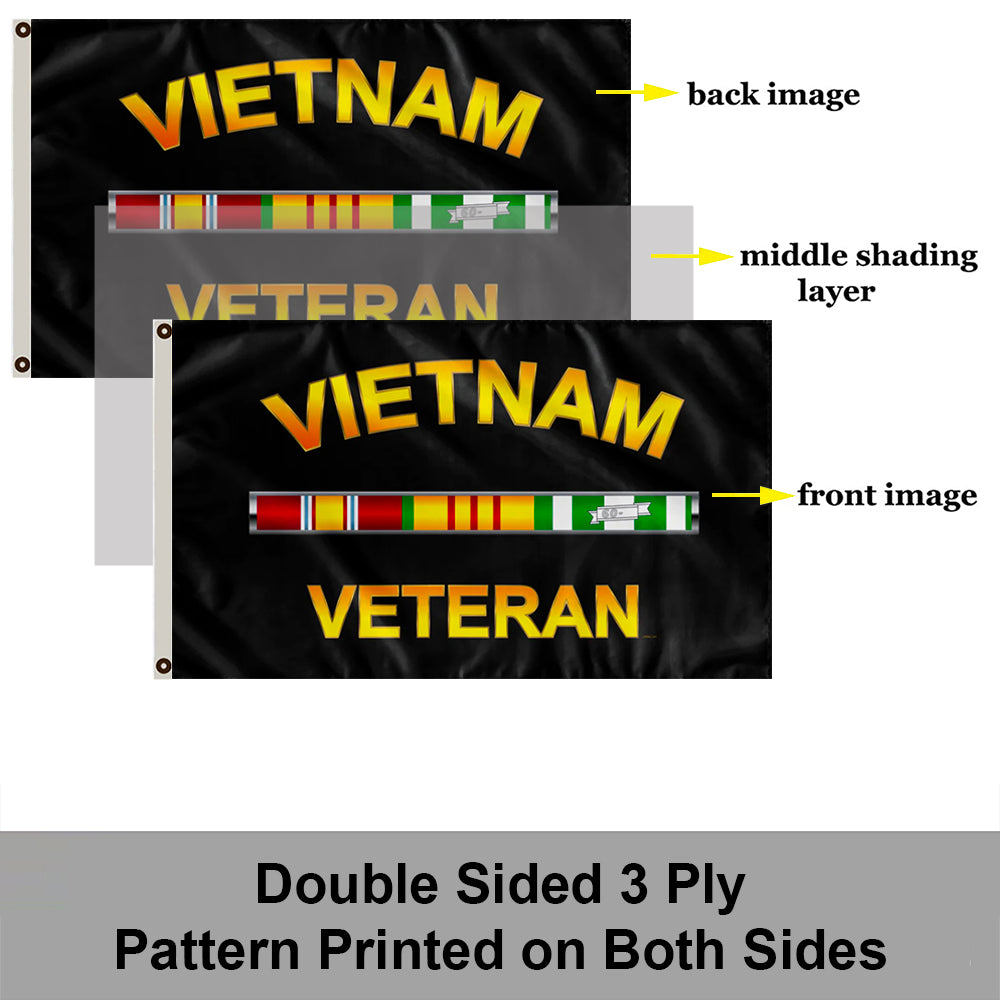 Vietnam Veteran flag 3x5ft banner man cave