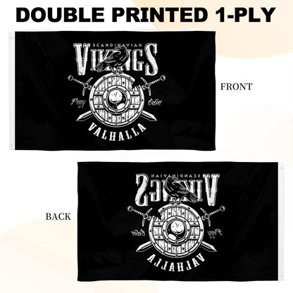 Valhalla Vikings flag 3x5ft banner man cave