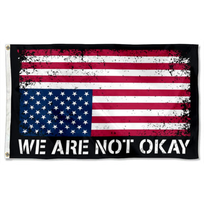 Vintage We Are Not Okay Anti Trump Resistance Upside Down American flag 3x5ft banner man cave