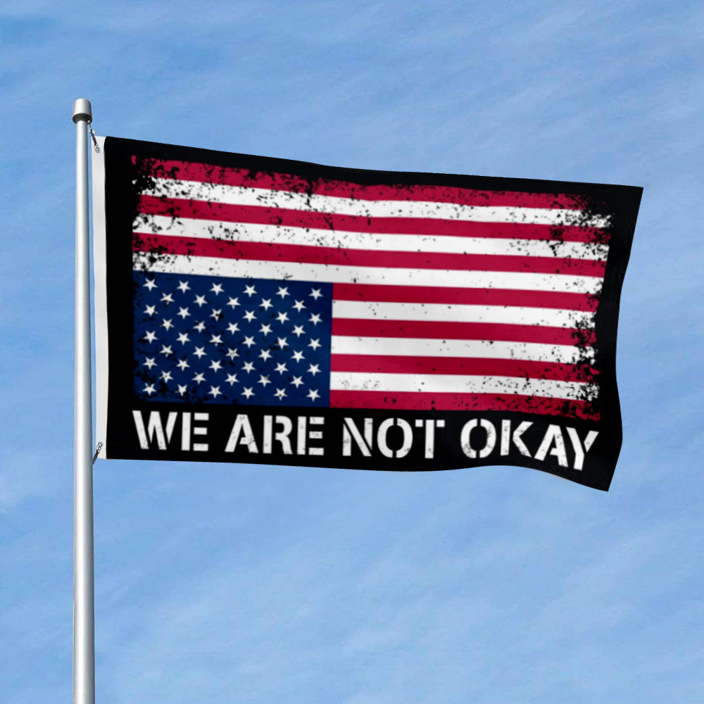Vintage We Are Not Okay Anti Trump Resistance Upside Down American flag 3x5ft banner man cave