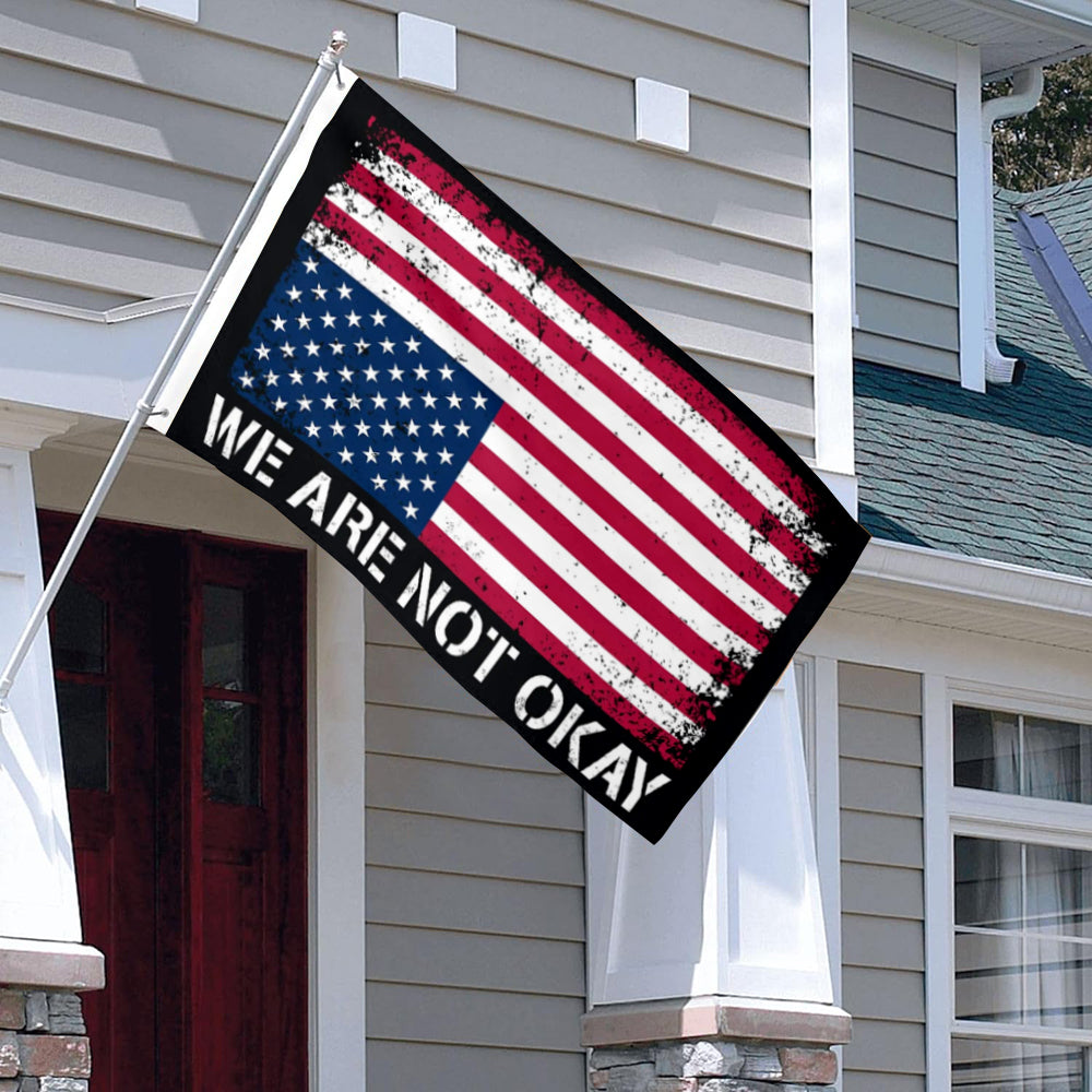 Vintage We Are Not Okay Anti Trump Resistance Upside Down American flag 3x5ft banner man cave