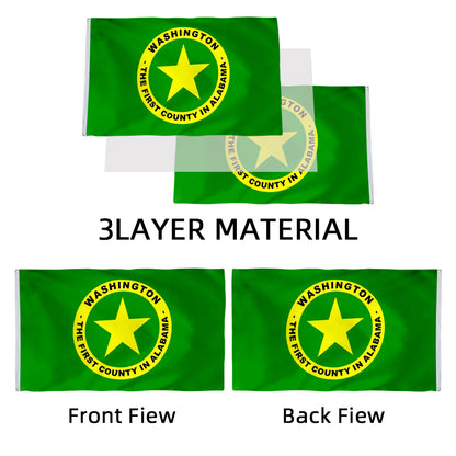 Washington County, Alabama Theme Flag: 3x5ft Man Cave American County Culture-Style Banner