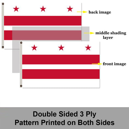 Washington, DC Theme Flag: 3x5ft Man Cave American Regional Culture-Style Banner