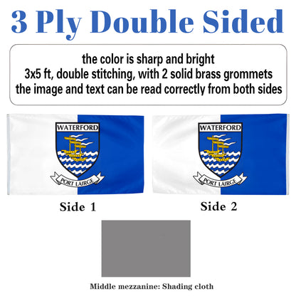 Waterford County Coat of Arms Ireland flag 3x5ft banner man cave