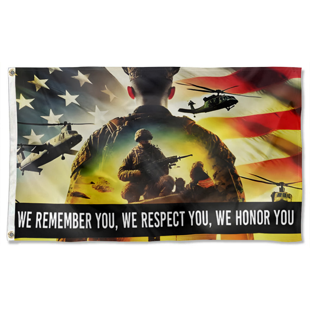 We Remember You, We Respect You Military flag 3x5ft banner man cave