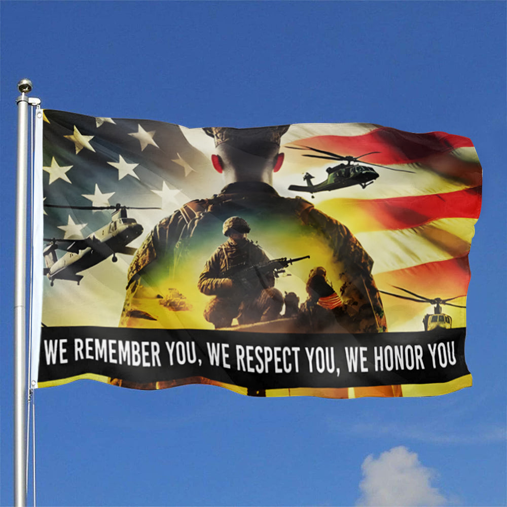 We Remember You, We Respect You Military flag 3x5ft banner man cave
