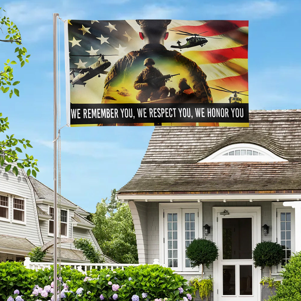 We Remember You, We Respect You Military flag 3x5ft banner man cave