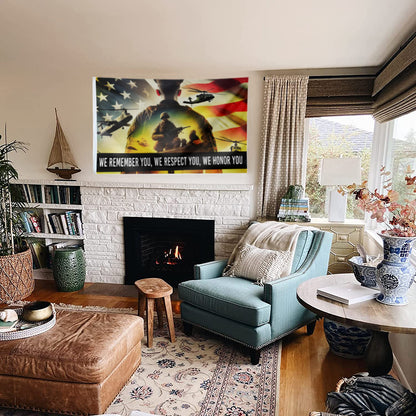 We Remember You, We Respect You Military flag 3x5ft banner man cave