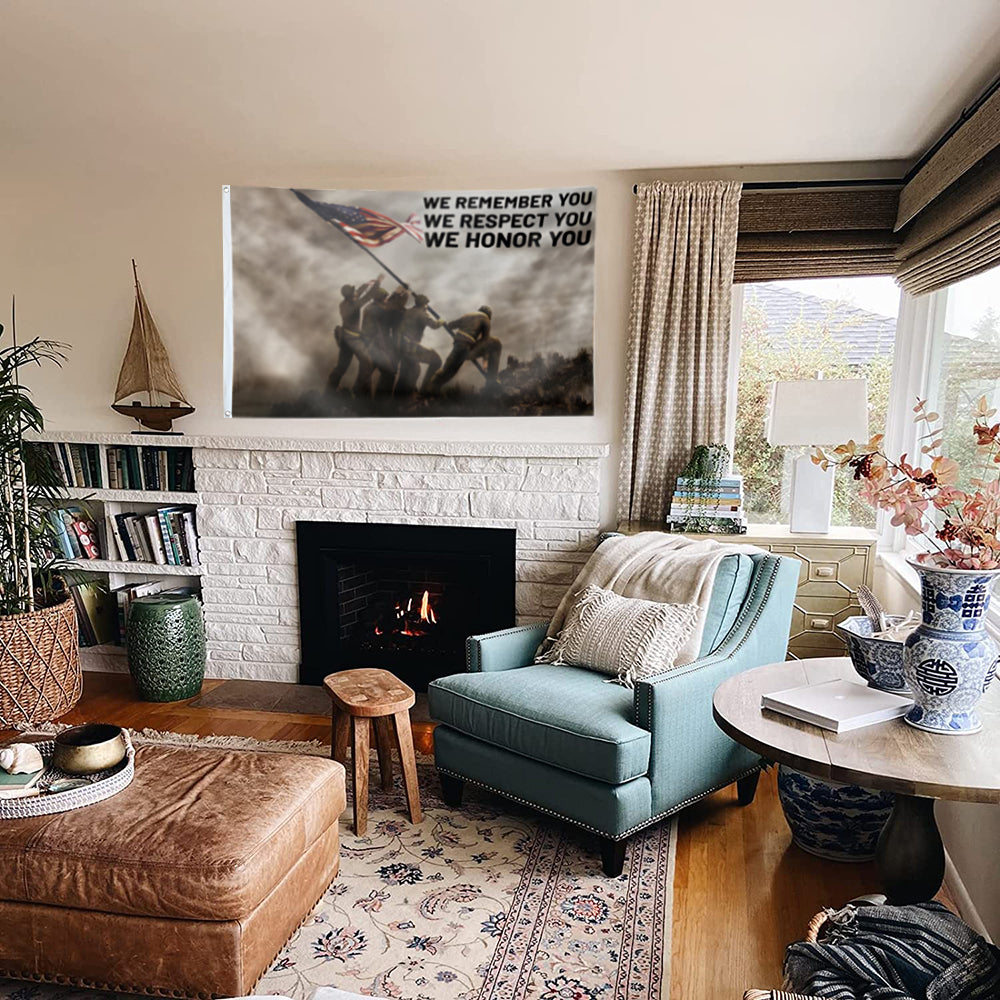 We Remember, We Honor You Military Patriotic flag 3x5ft banner man cave