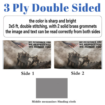 We Remember, We Honor You Military Patriotic flag 3x5ft banner man cave