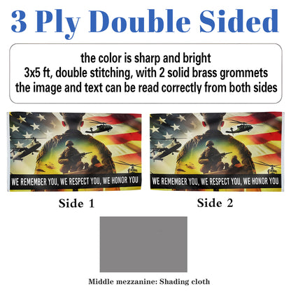 We Remember You, We Respect You Military flag 3x5ft banner man cave