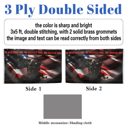 We Respect You Military Patriotic flag 3x5ft banner man cave