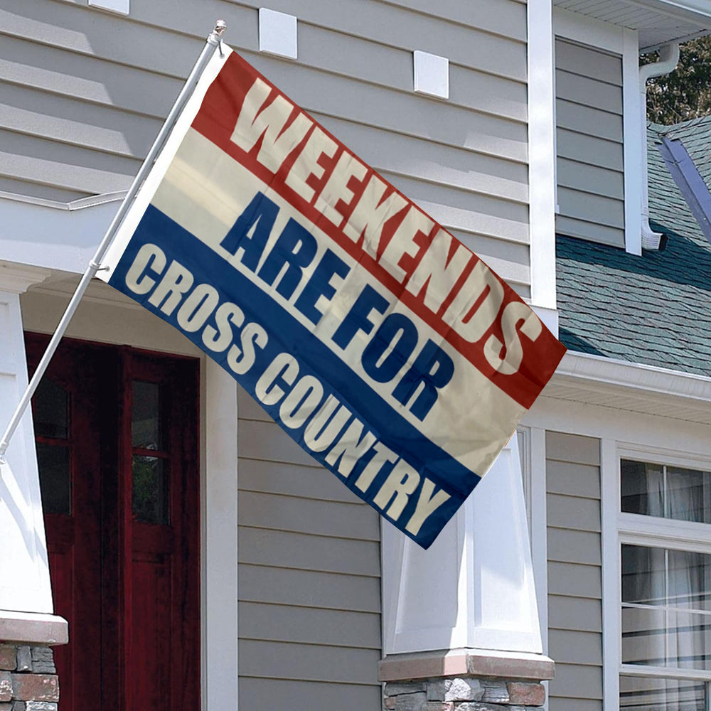 Weekends Are For Cross Country flag 3x5ft banner man cave