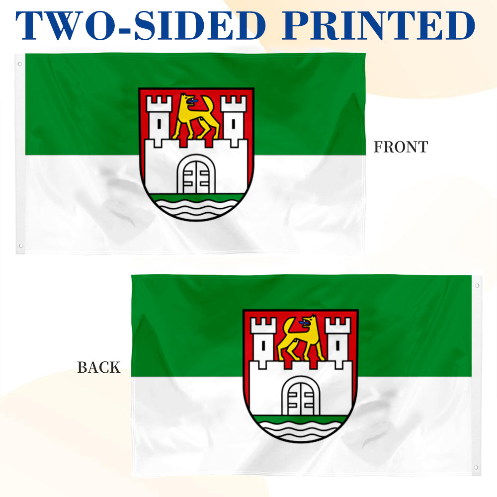 Wolfsburg City Theme Flag: 3x5ft Man Cave European Urban Culture-Style Banner