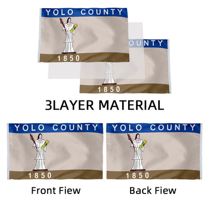 Yolo County, California Theme Flag: 3x5ft Man Cave Regional Culture-Style Banner