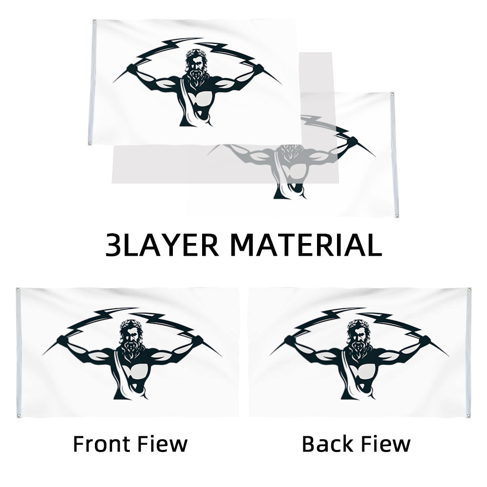 Zeus Thunder flag 3x5ft banner man cave