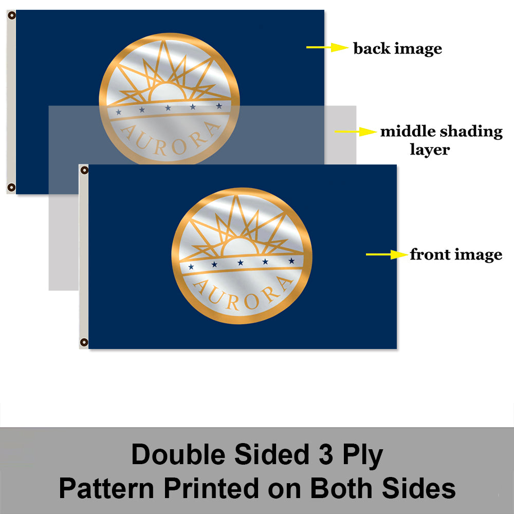 City of Aurora flag 3x5ft banner man cave