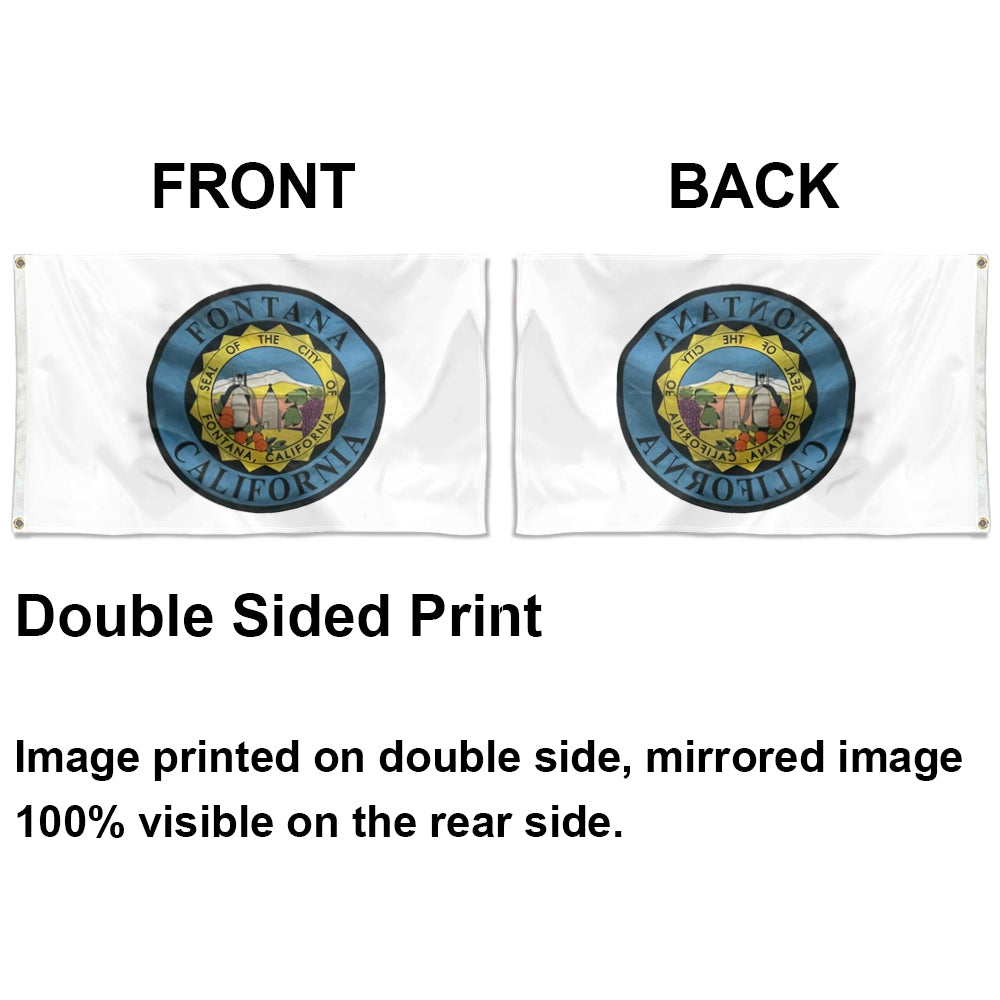 City of Fontana (California, USA) Flag: 3x5ft Man Cave American California Industry & Ecology Style Decor Banner