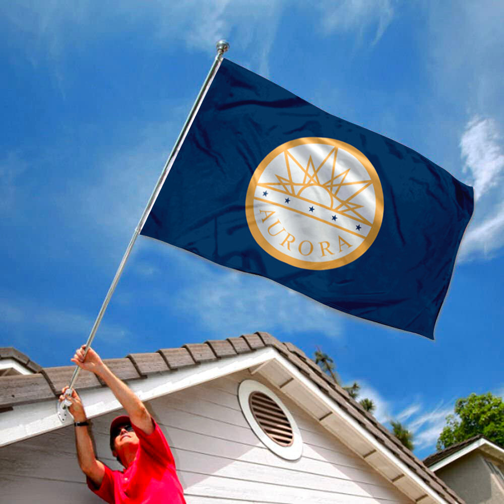 City of Aurora flag 3x5ft banner man cave