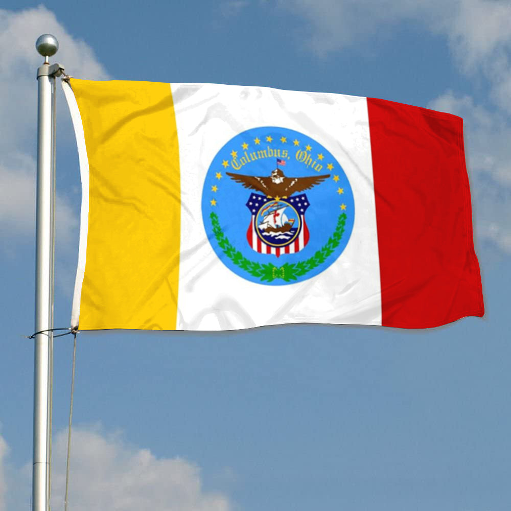 City of Columbus (Ohio, USA) Flag: 3x5ft Man Cave American Ohio City Emblem Style Decor Banner