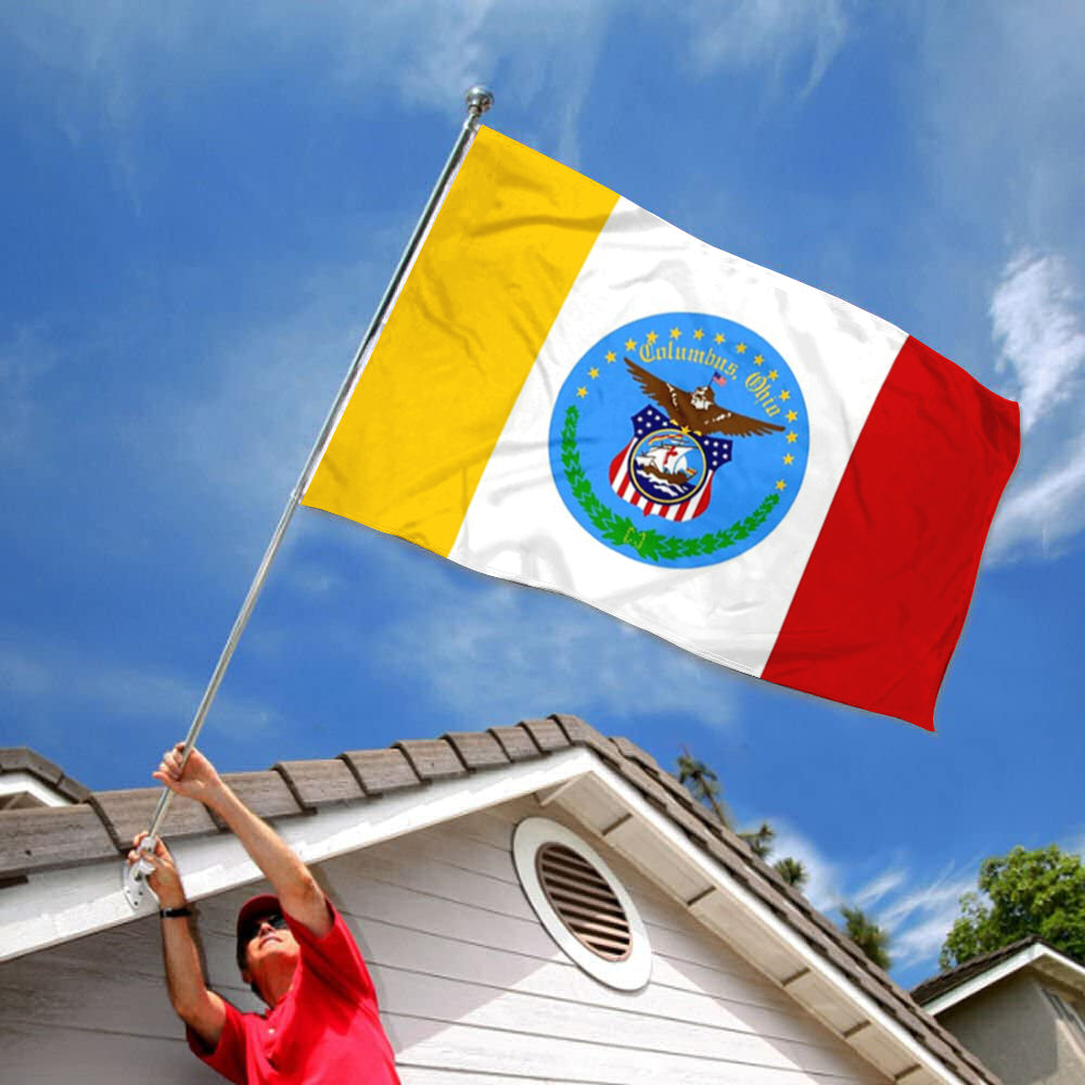 City of Columbus (Ohio, USA) Flag: 3x5ft Man Cave American Ohio City Emblem Style Decor Banner