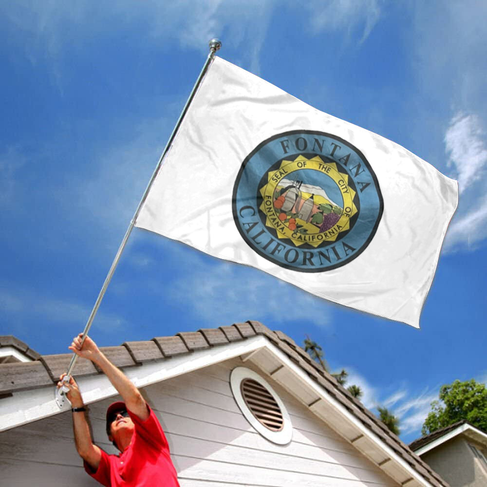 City of Fontana (California, USA) Flag: 3x5ft Man Cave American California Industry & Ecology Style Decor Banner