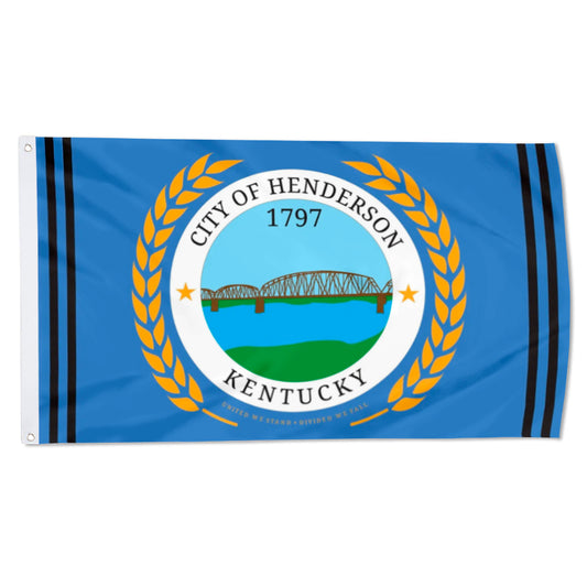 City of Henderson (Kentucky, USA) Flag: 3x5ft Man Cave American Kentucky River Region Historical Style Decor Banner