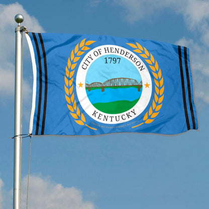 City of Henderson (Kentucky, USA) Flag: 3x5ft Man Cave American Kentucky River Region Historical Style Decor Banner