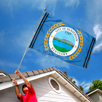 City of Henderson (Kentucky, USA) Flag: 3x5ft Man Cave American Kentucky River Region Historical Style Decor Banner
