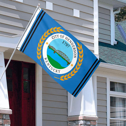 City of Henderson (Kentucky, USA) Flag: 3x5ft Man Cave American Kentucky River Region Historical Style Decor Banner